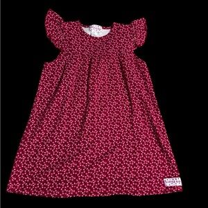 Ruffle Girl red with hearts dress sz  10 EUC